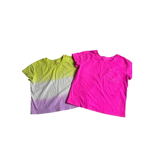 Cat & Jack Other - Girls Cat & Jack Boxy Tee Lot Sz 6/7 2-Pack Neon Pink & Tie Dye Ombre Shirts